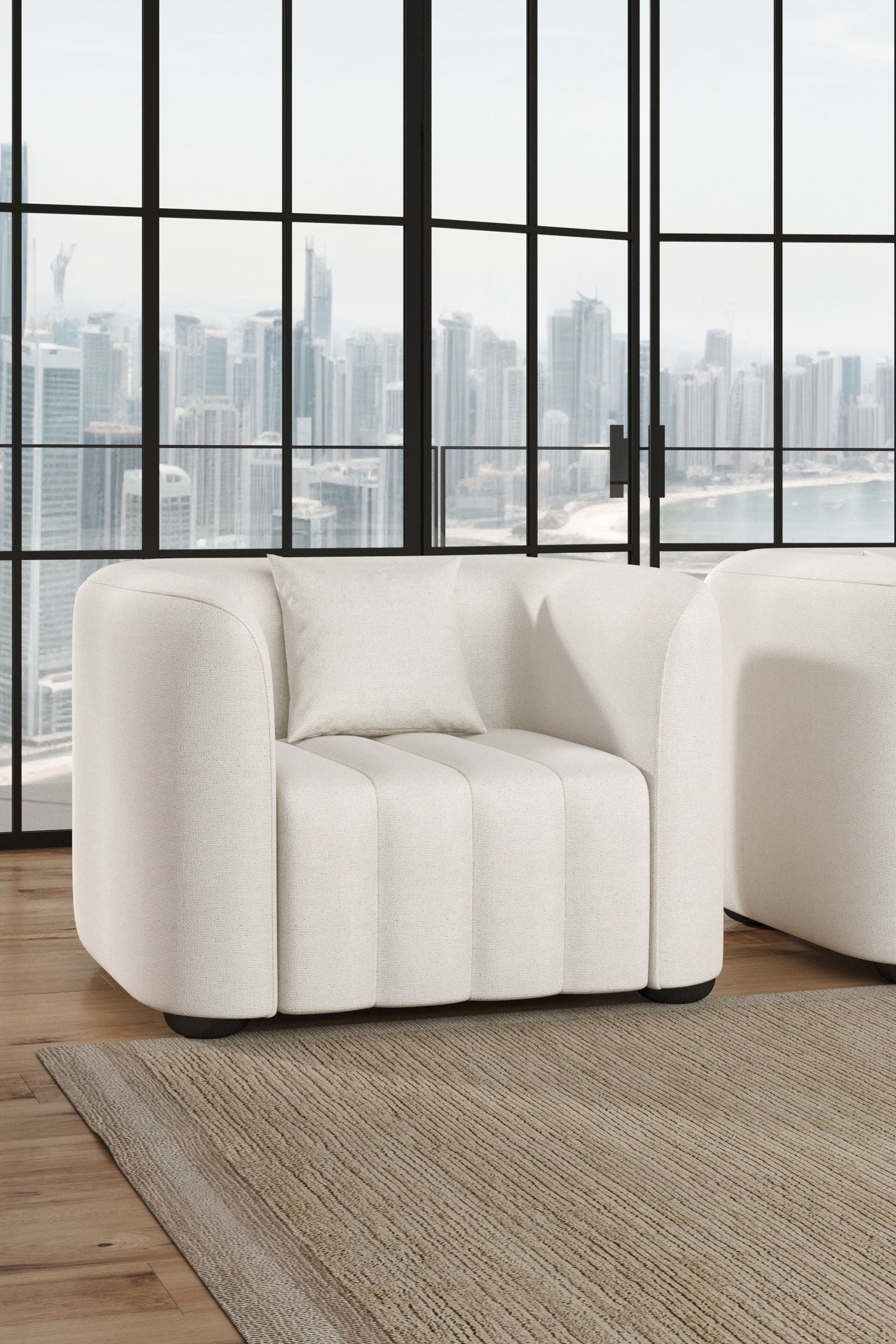 Fausta Stone Ivory Sofa Chair