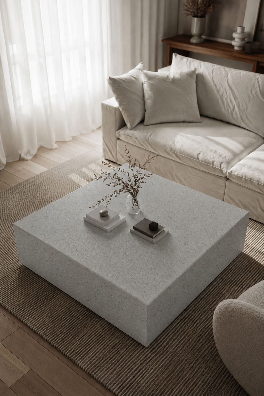 Felicity Ash Grey Speckled Microconcrete Coffee Table