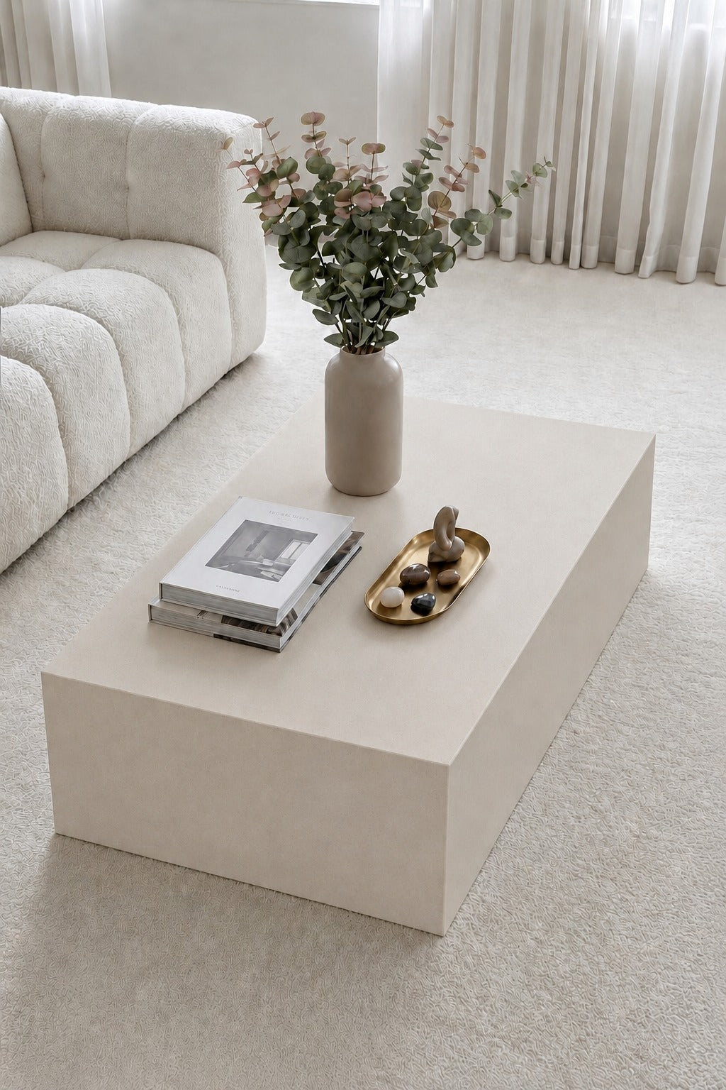 Felicity Light Beige Microconcrete Coffee Table