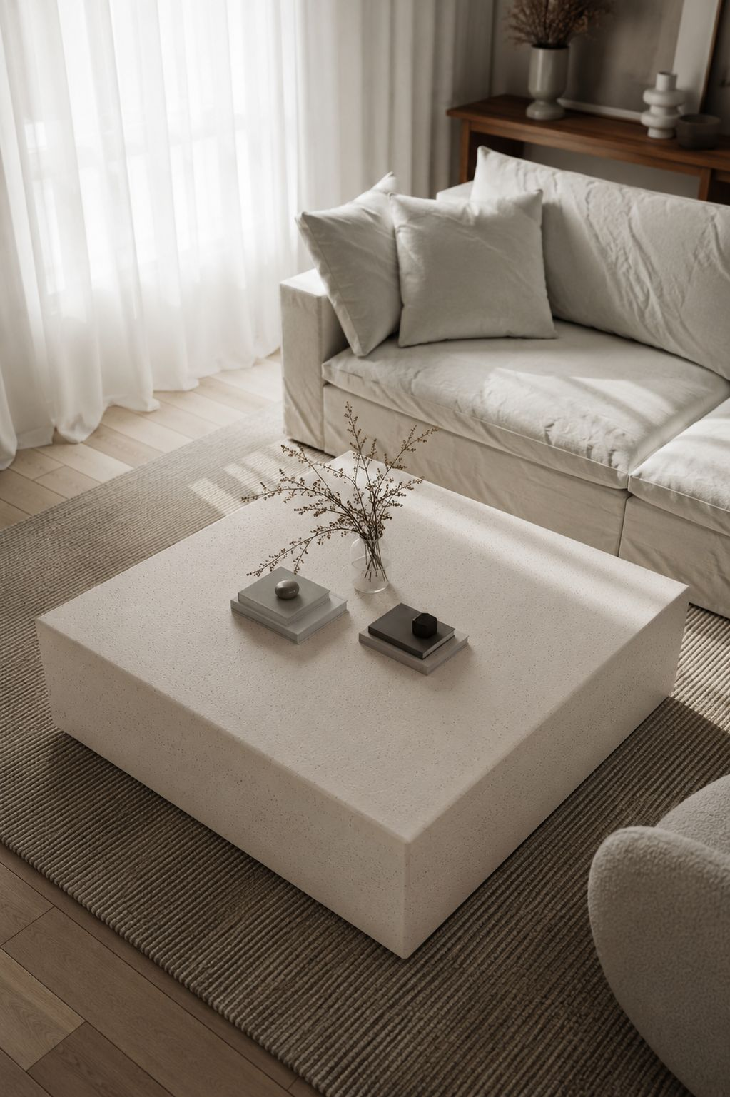 Felicity Off White Microconcrete Coffee Table