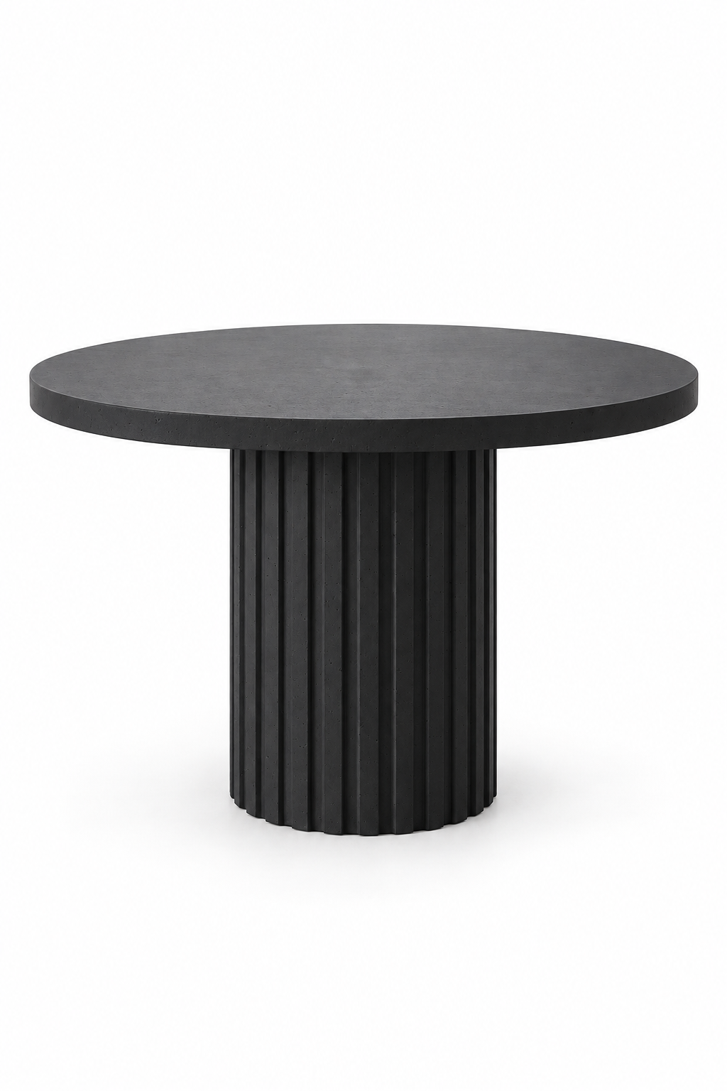 Fiorenne Black Microconcrete Round Dining Table
