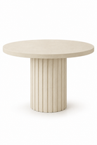 Fiorenne Light Beige Microconcrete Round Dining Table