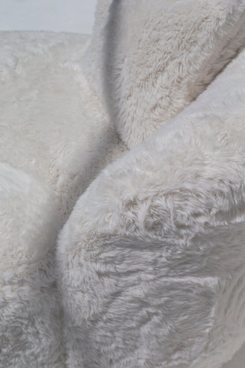 Fleur Off-White Fur Lounge Sofa Chair