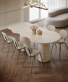 Gaby Irregular Top Travertine Dining Table 