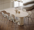 Gaby Irregular Top Travertine Dining Table MGH 