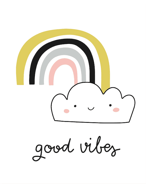 Good Vibes Rainbow Cloud Wall Art