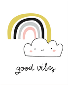 Good Vibes Rainbow Cloud Wall Art