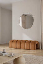 Graciell Camel Brown Velvet Bench