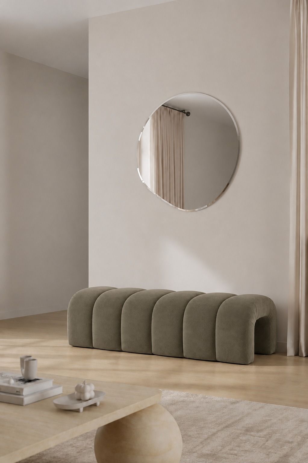 Graciell Greyish Green Bench