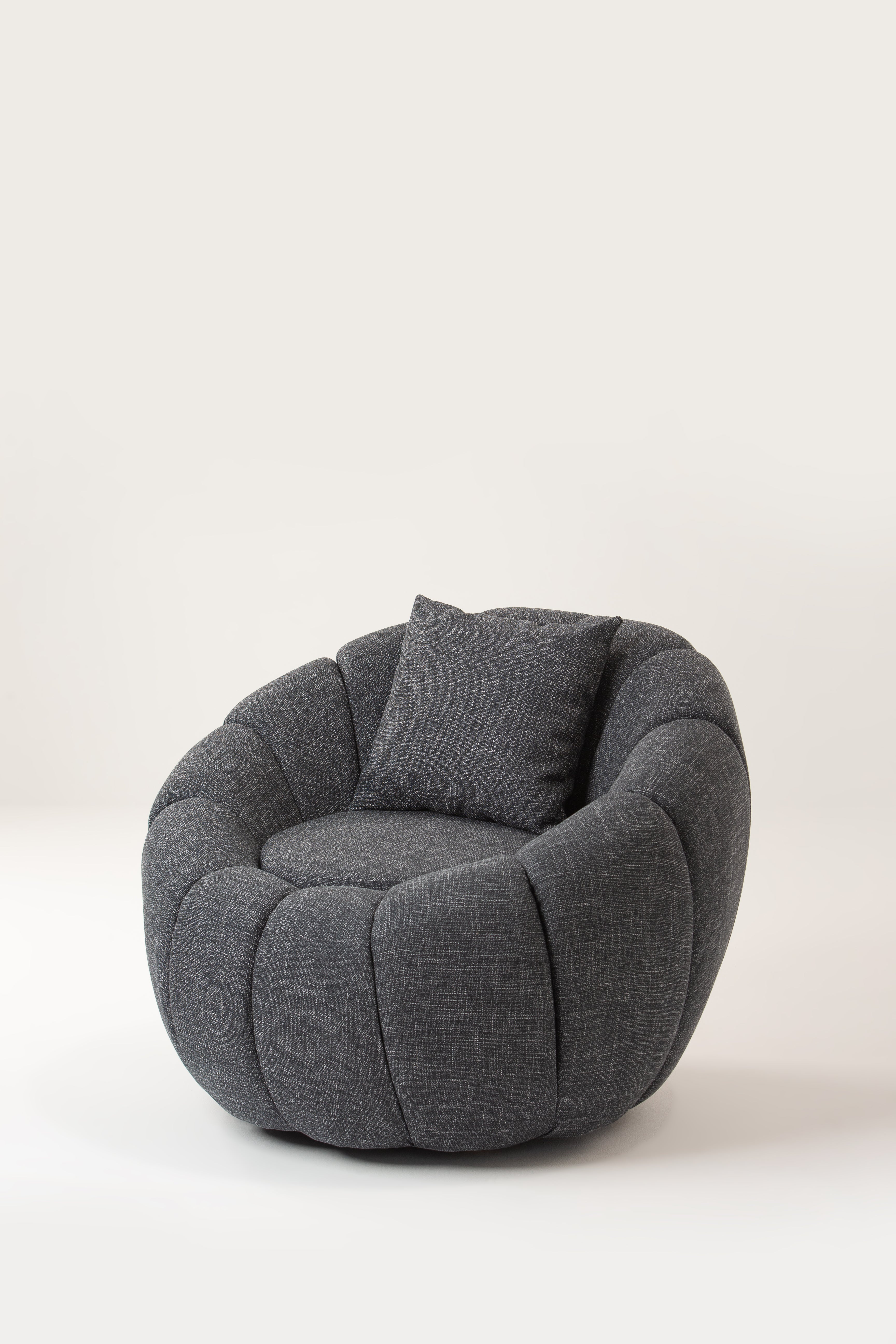 Grey Blossom Arm Chair