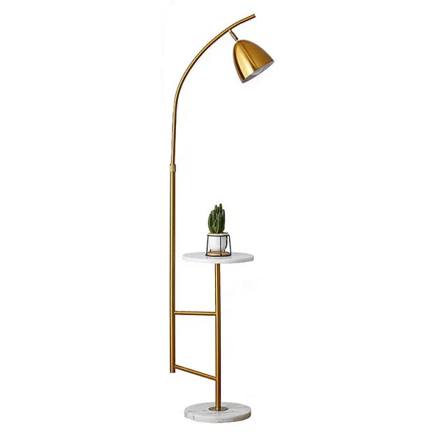 Gold arched Floor Lamp With Side table Homekode 