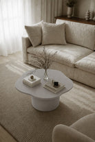 Harlowe Light Grey Microconcrete Irregular Top Coffee Table