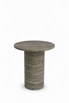 Harriet Grey Travertine Marble Side Table