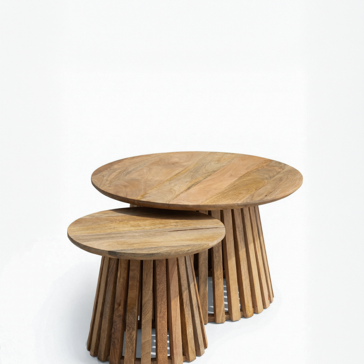 Harrison Nesting Round Wood Coffee Table Set Modern Style – Homekode