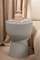 Hilary Ash Grey Speckled Microconcrete Side Table
