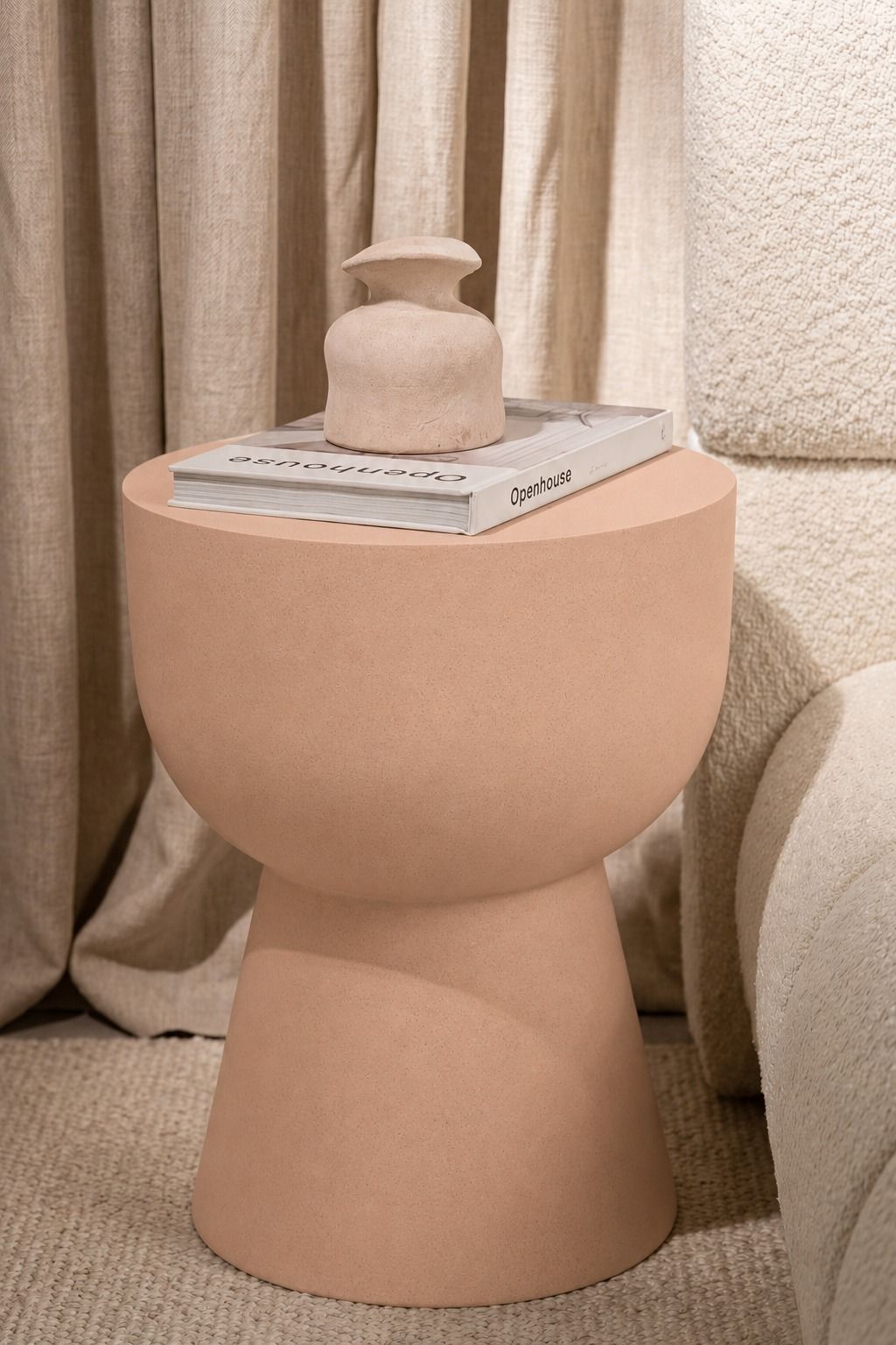 Hilary Blush Pink Microconcrete Side Table
