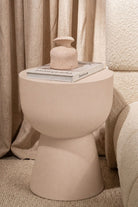 Hilary Ivory Cream Microconcrete Side Table