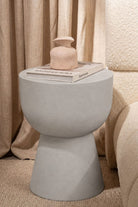 Hilary Light Grey Microconcrete Side Table