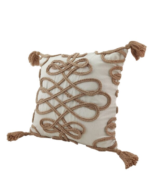 Knotted Cotton Cushion With fringes (45x45 CM)