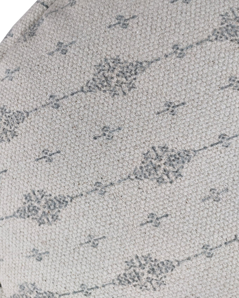 Off-White & Gray Tassel Cotton Pouf (50X50X30 CM) POUF Homekode 