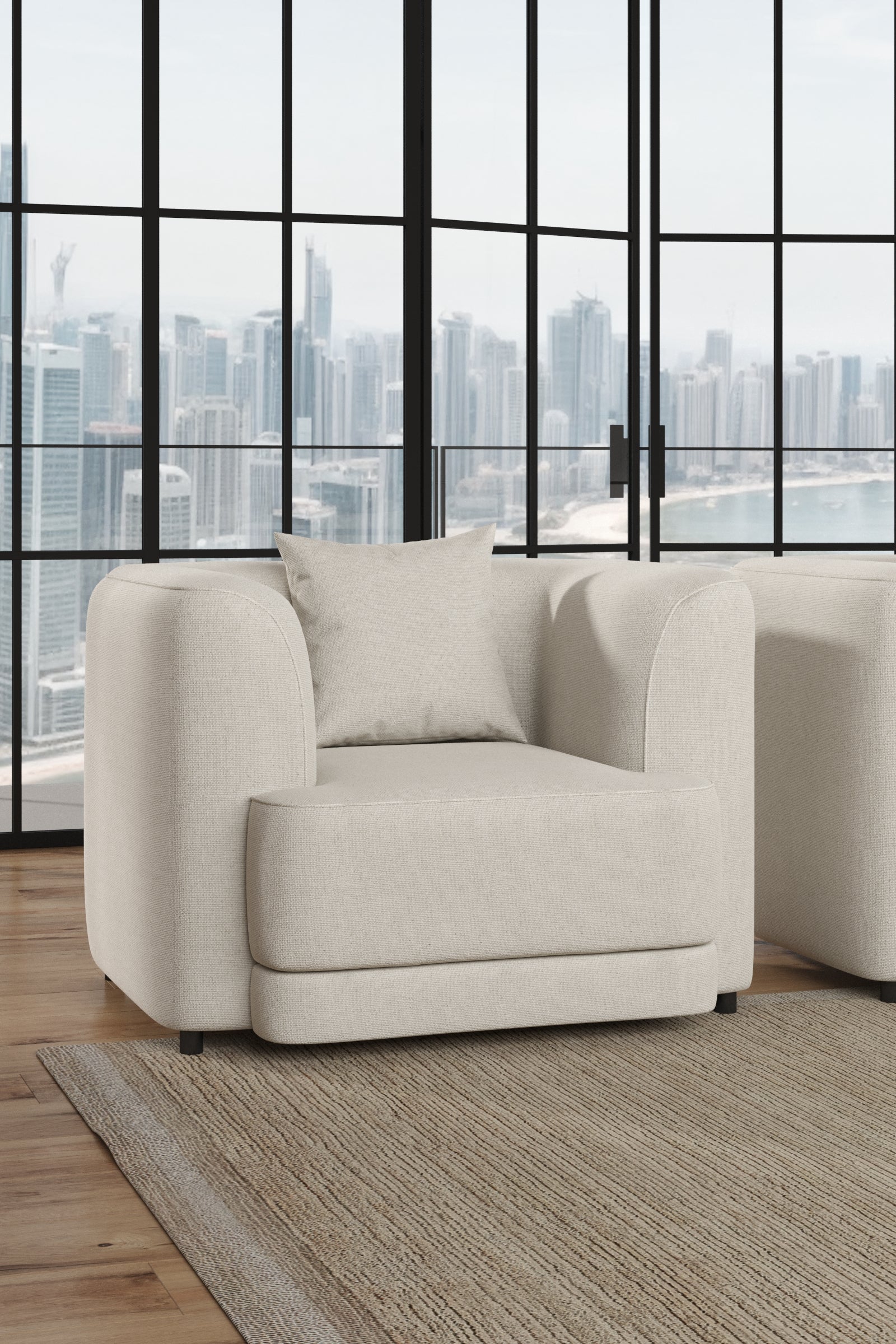 Inaya Stone Ivory Sofa Chair