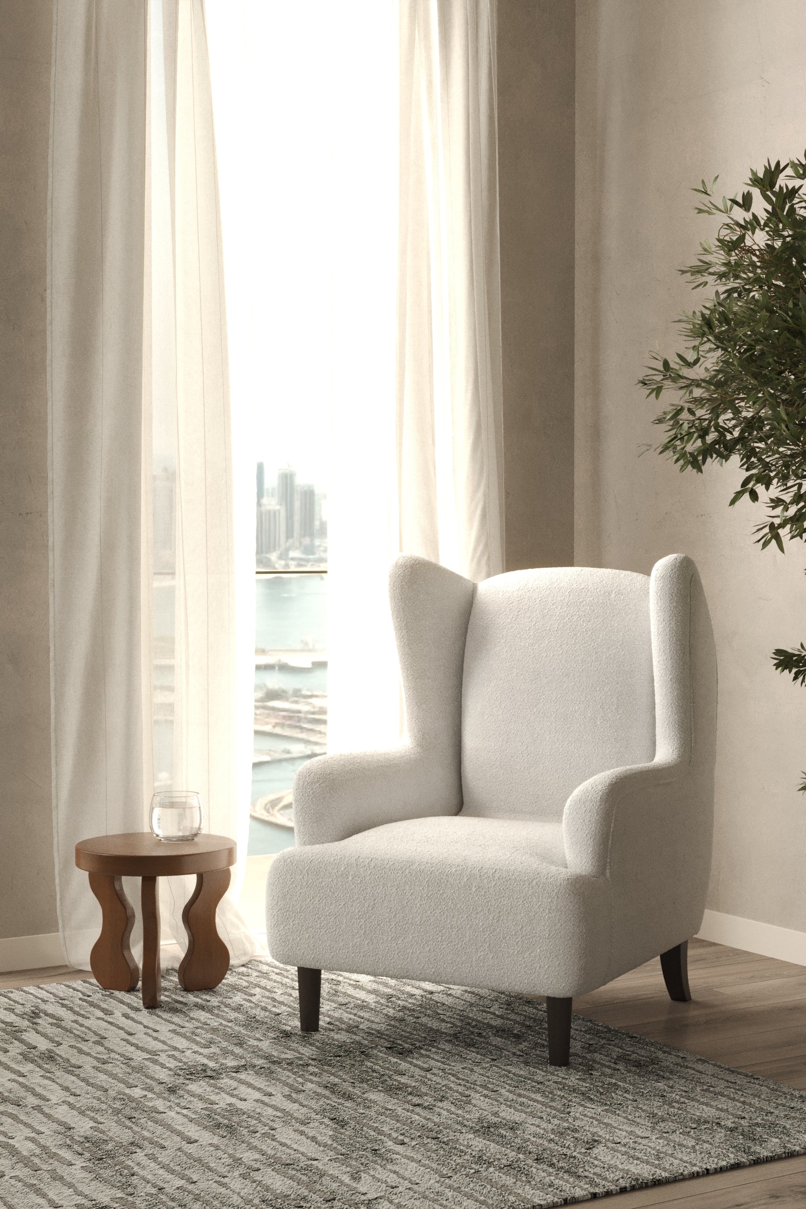 Inez Off White Sofa Chair