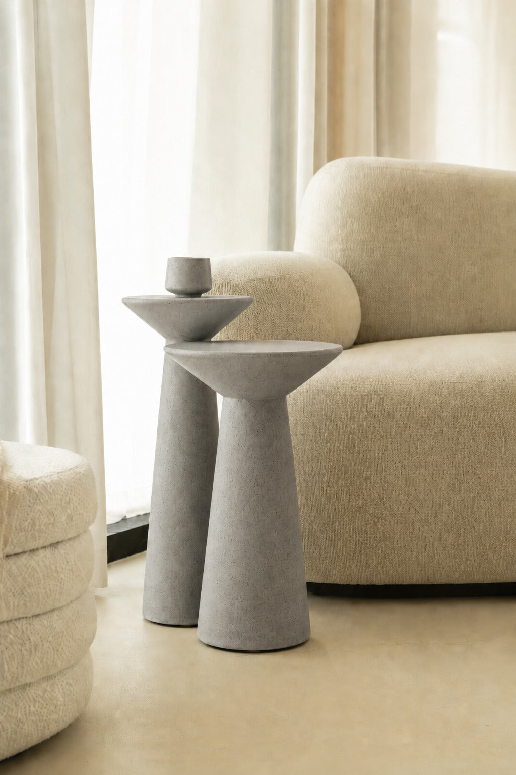 Jace Ash Grey Speckled Microconcrete Side Table