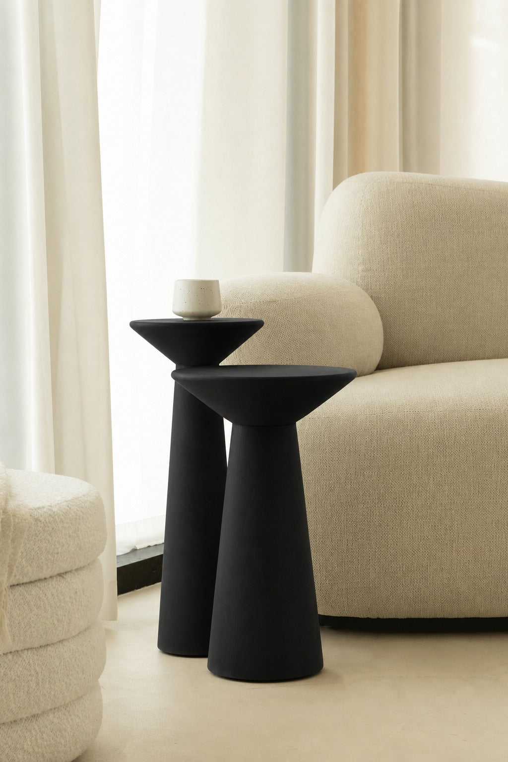Jace Black Microconcrete Side Table