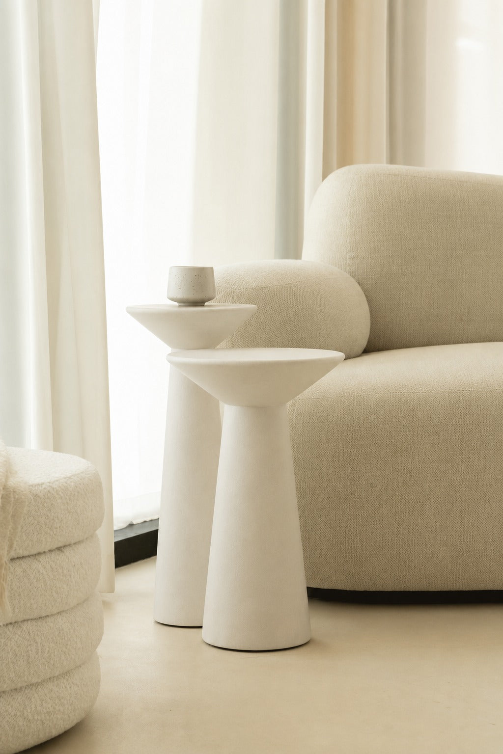 Jace Off White Microconcrete Side Table
