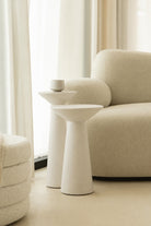 Jace Off White Microconcrete Side Table