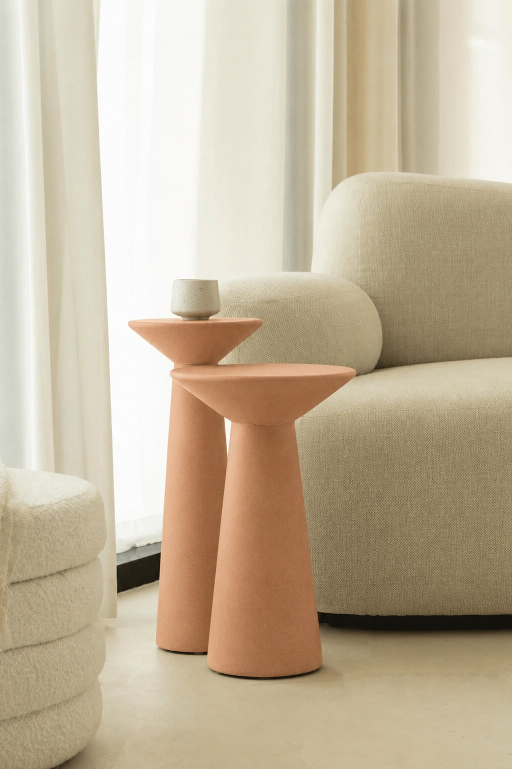 Jace Peach Microconcrete Side Table