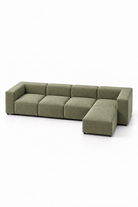 Karina Light Olive Green Modular L-Shape Sofa With Extended Chaise