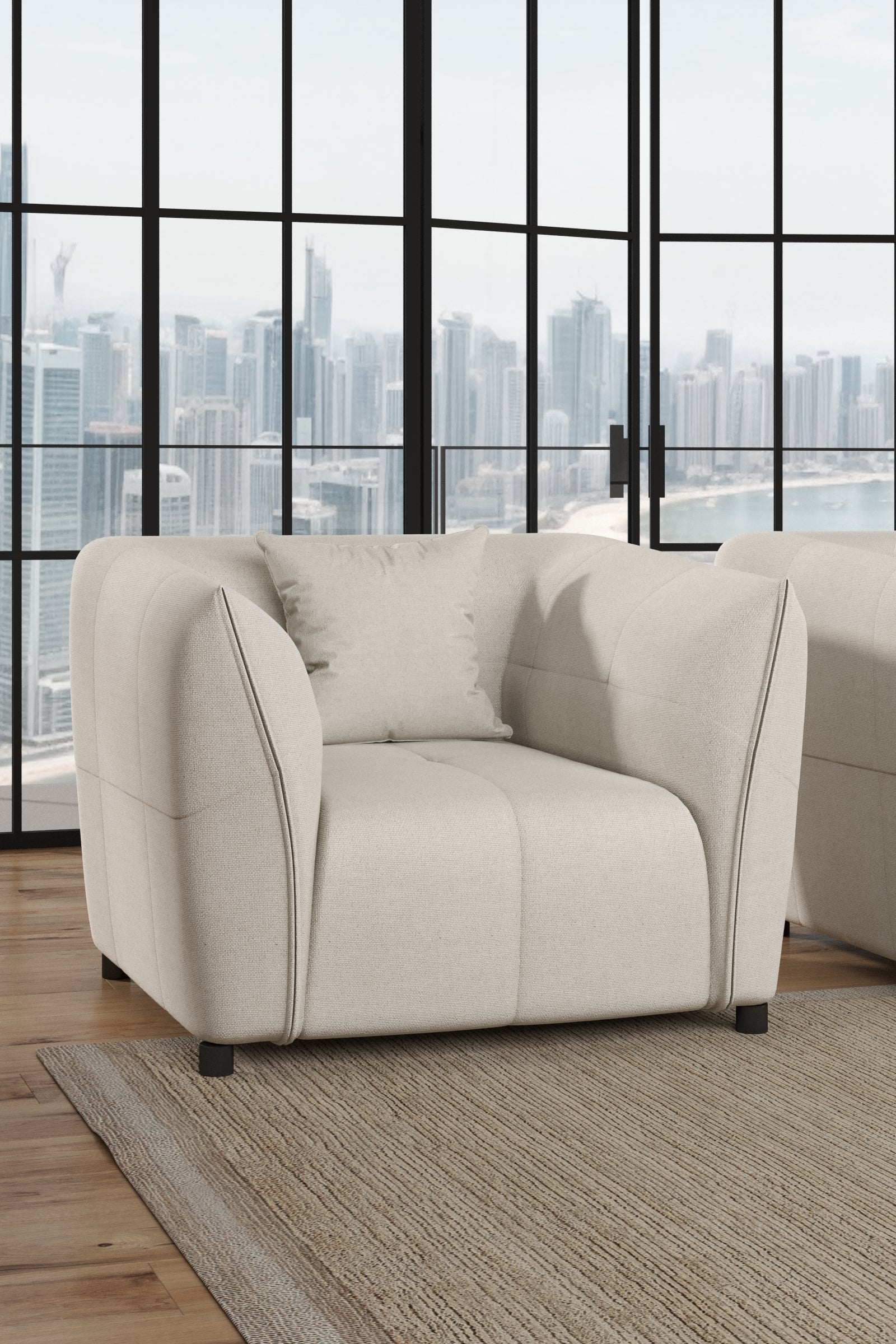 Kaycee Stone Ivory Sofa Chair