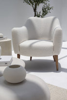 Kent Boucle Armchair with Irregular Top