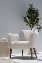 Kent Boucle Armchair with Irregular Top