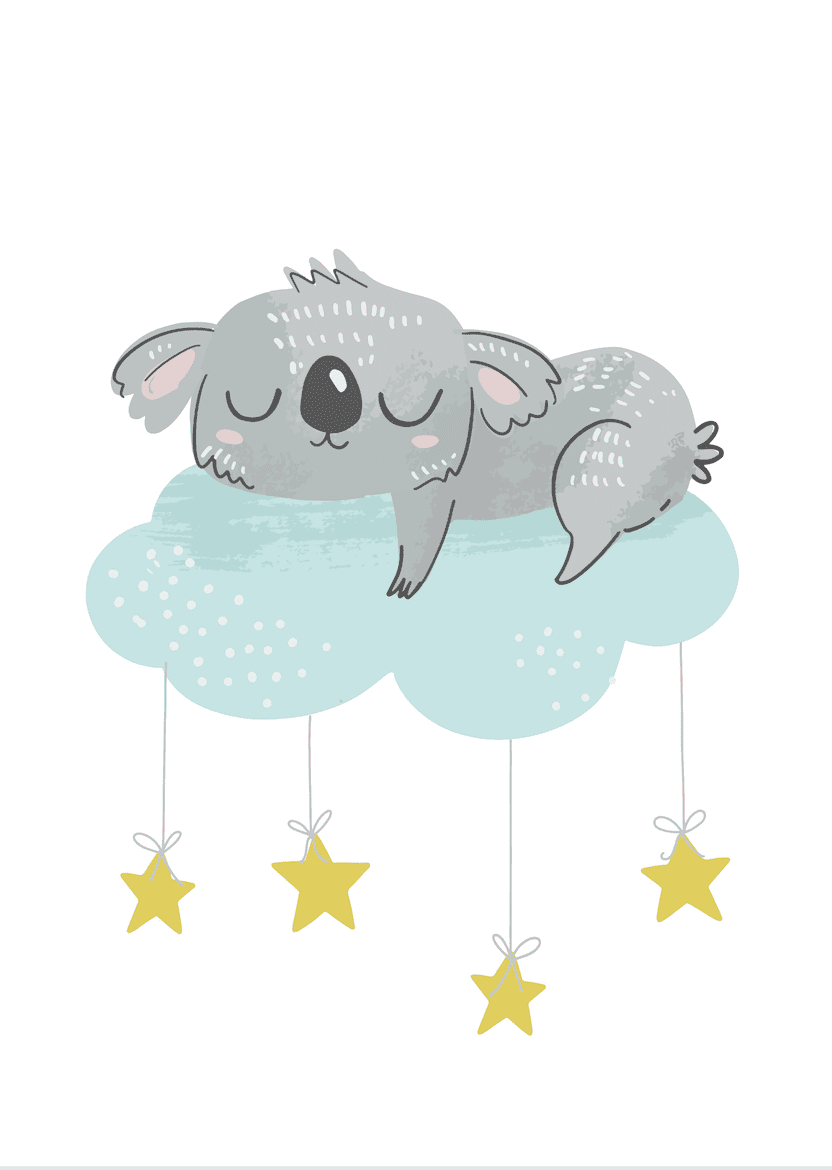 Koala's Starry Siesta Wall Art