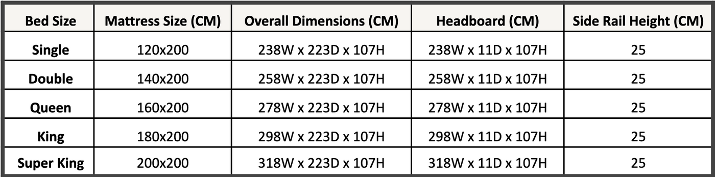 Size chart