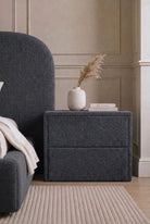 Kosta Charcoal Rectangular Bedside Table