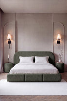 Kosta Olive Wood Upholstered Platform Bed