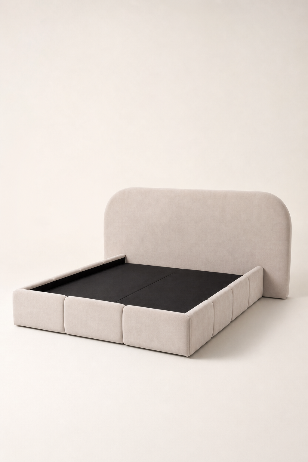 Kosta Warm Taupe Upholstered Platform Bed 1