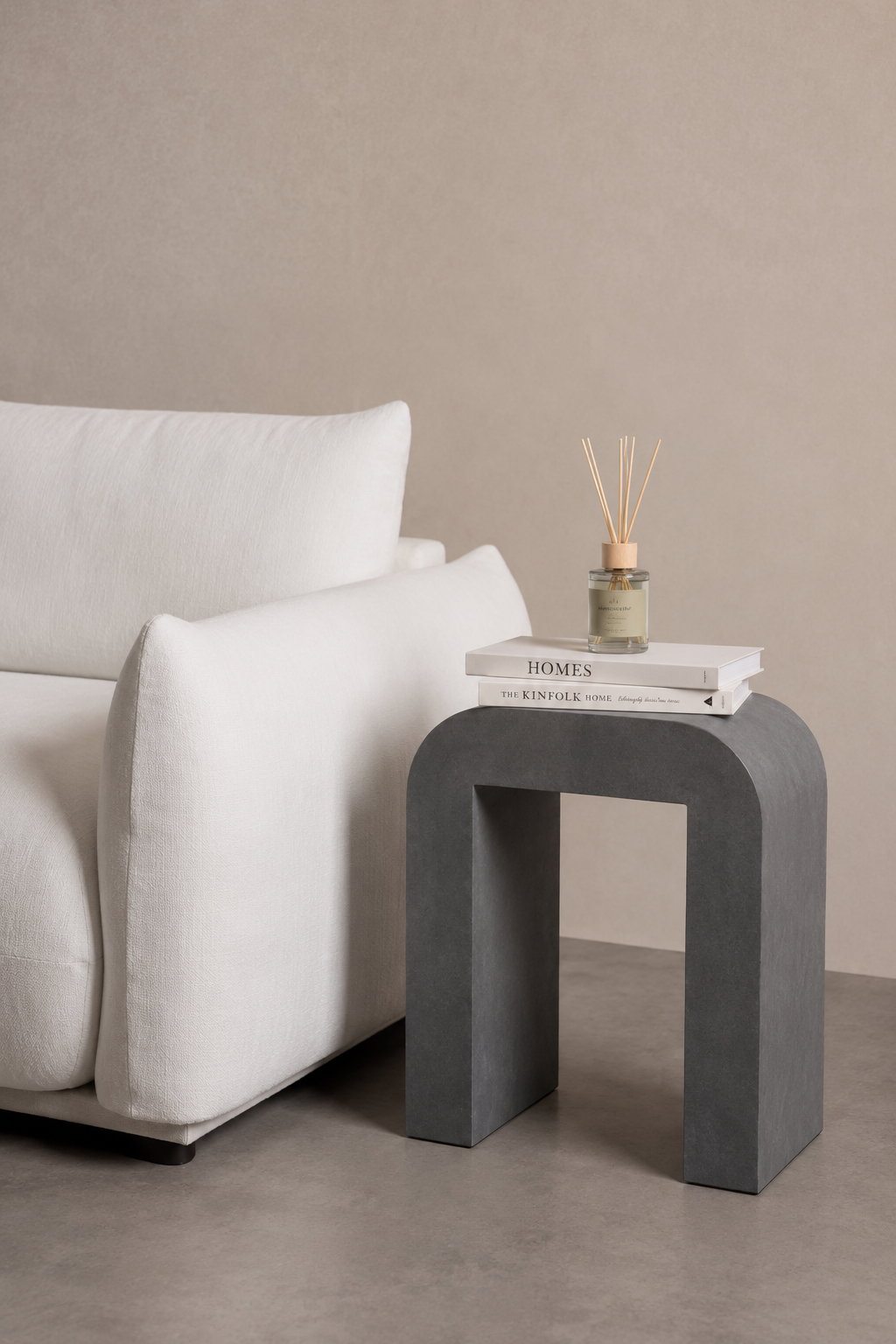 Kuzmina Ash Grey Microconcrete Side Table