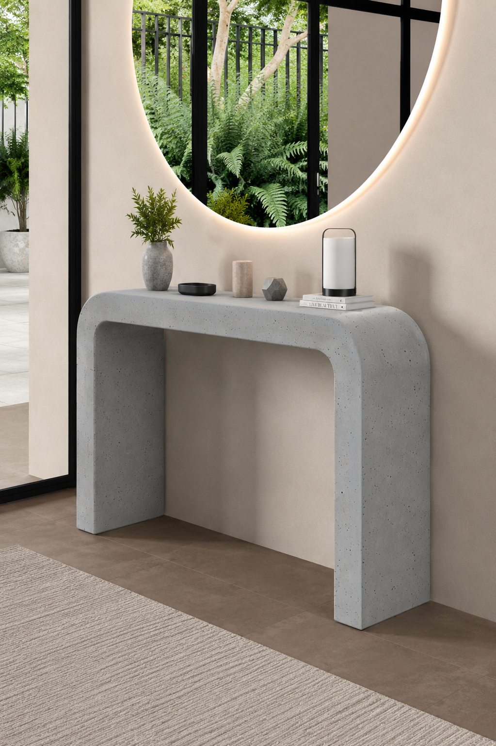 Kuzmina Grey Speckled Microconcrete Console Table