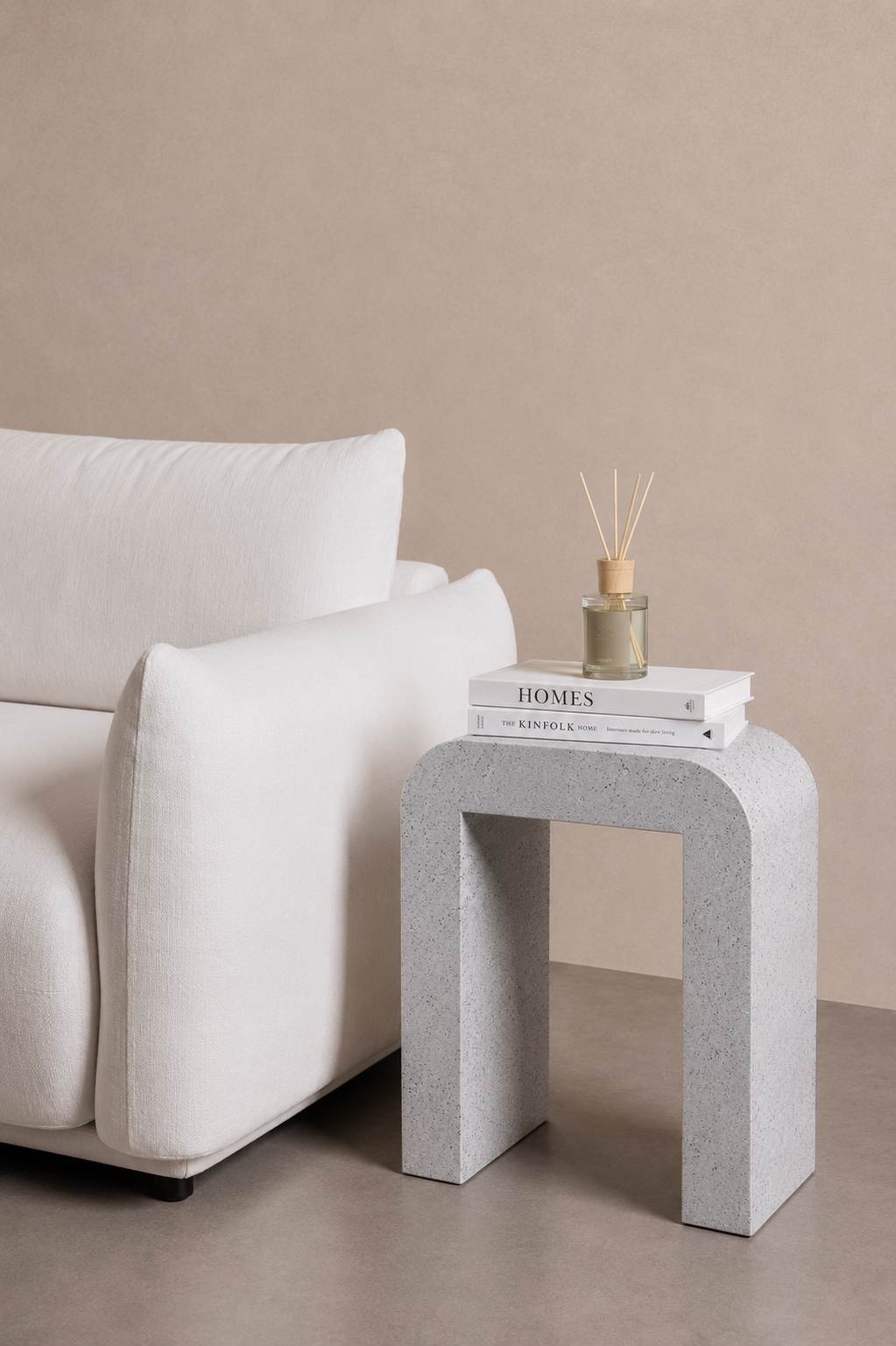 Kuzmina Grey Speckled Microconcrete Side Table