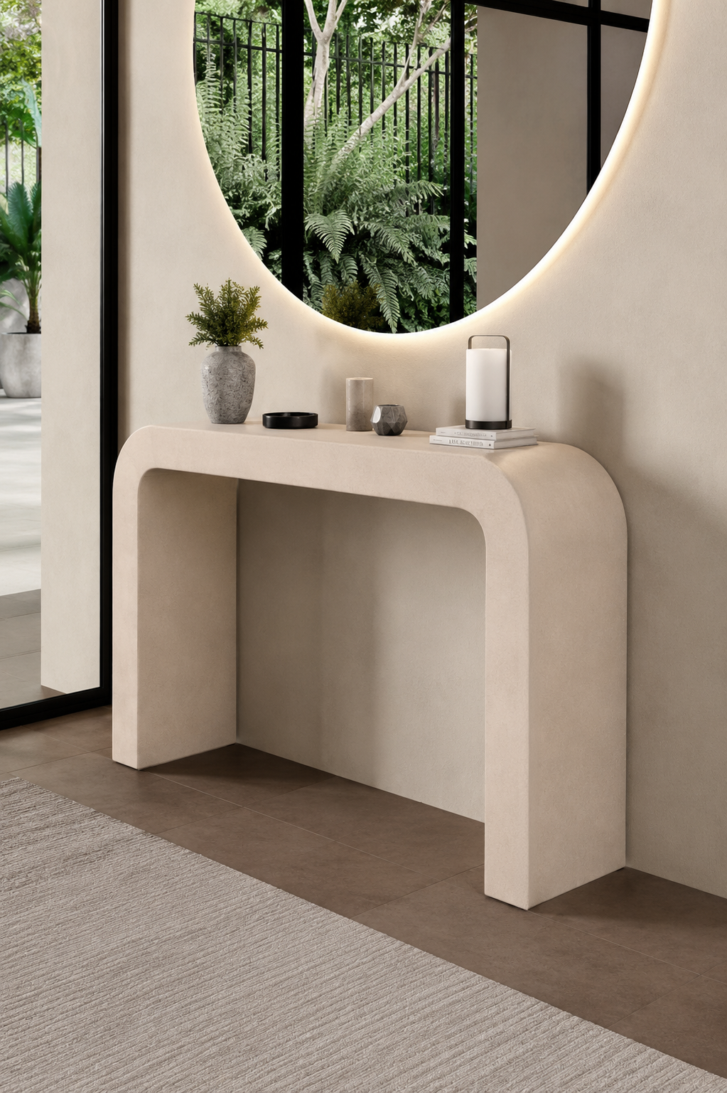 Kuzmina Light Grey Microconcrete Console Table
