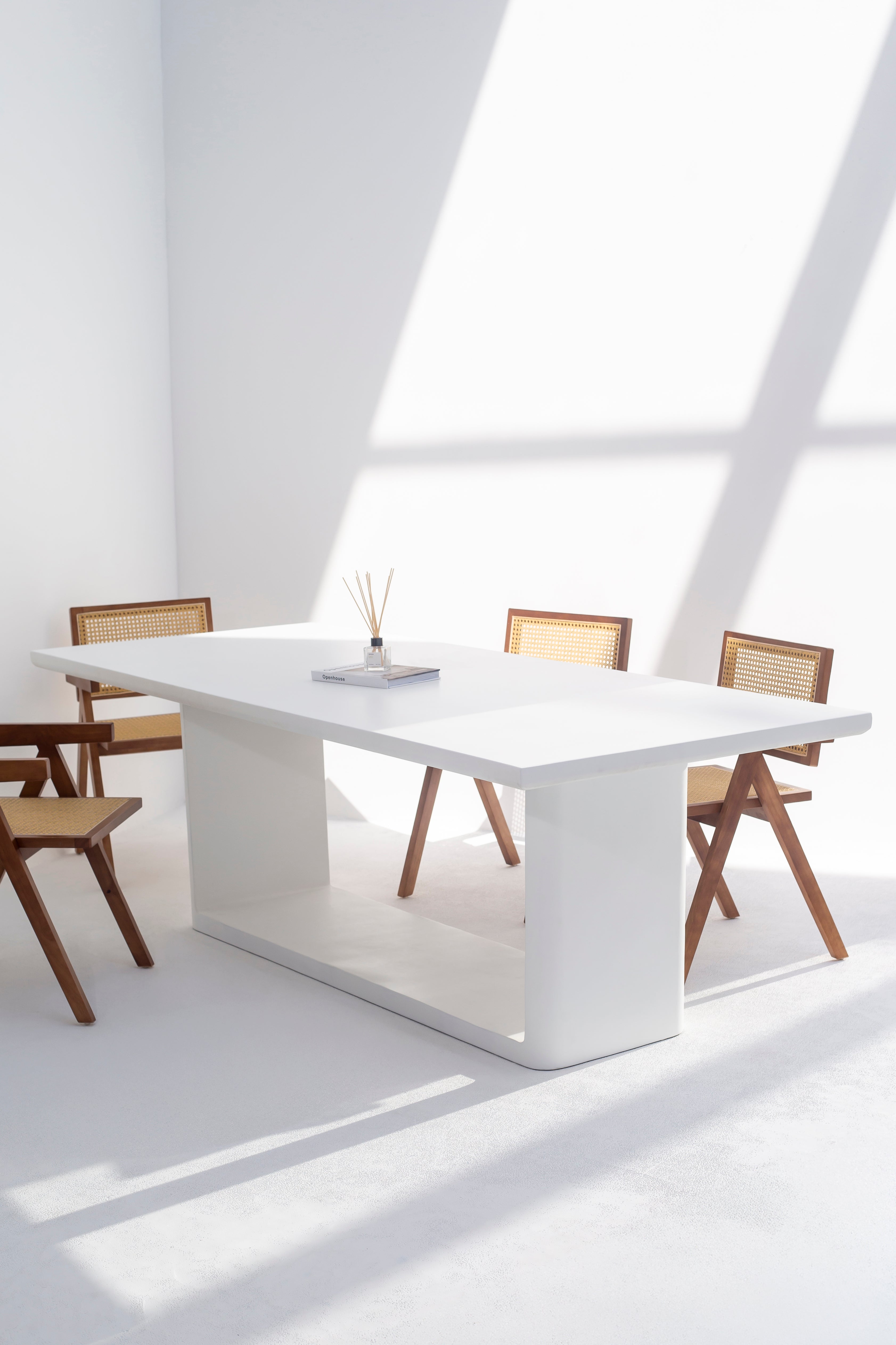 Lento White Concrete Dining Table