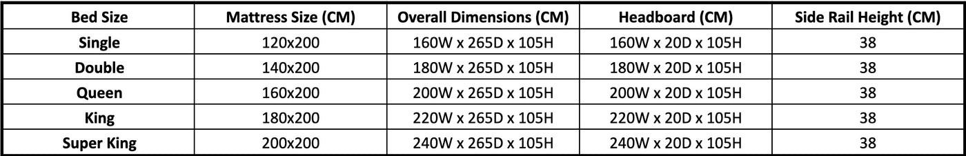 Size chart