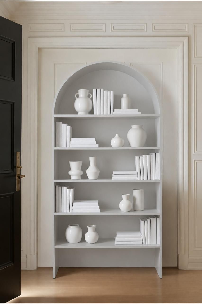 Luciana Light Grey Microconcrete Display Shelf