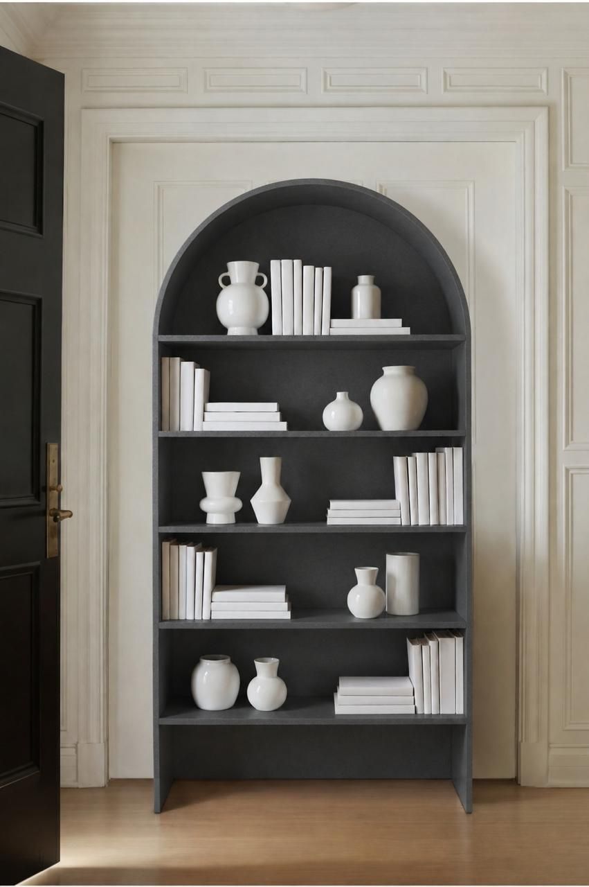 Luciana Midnight Grey Microconcrete Display Shelf