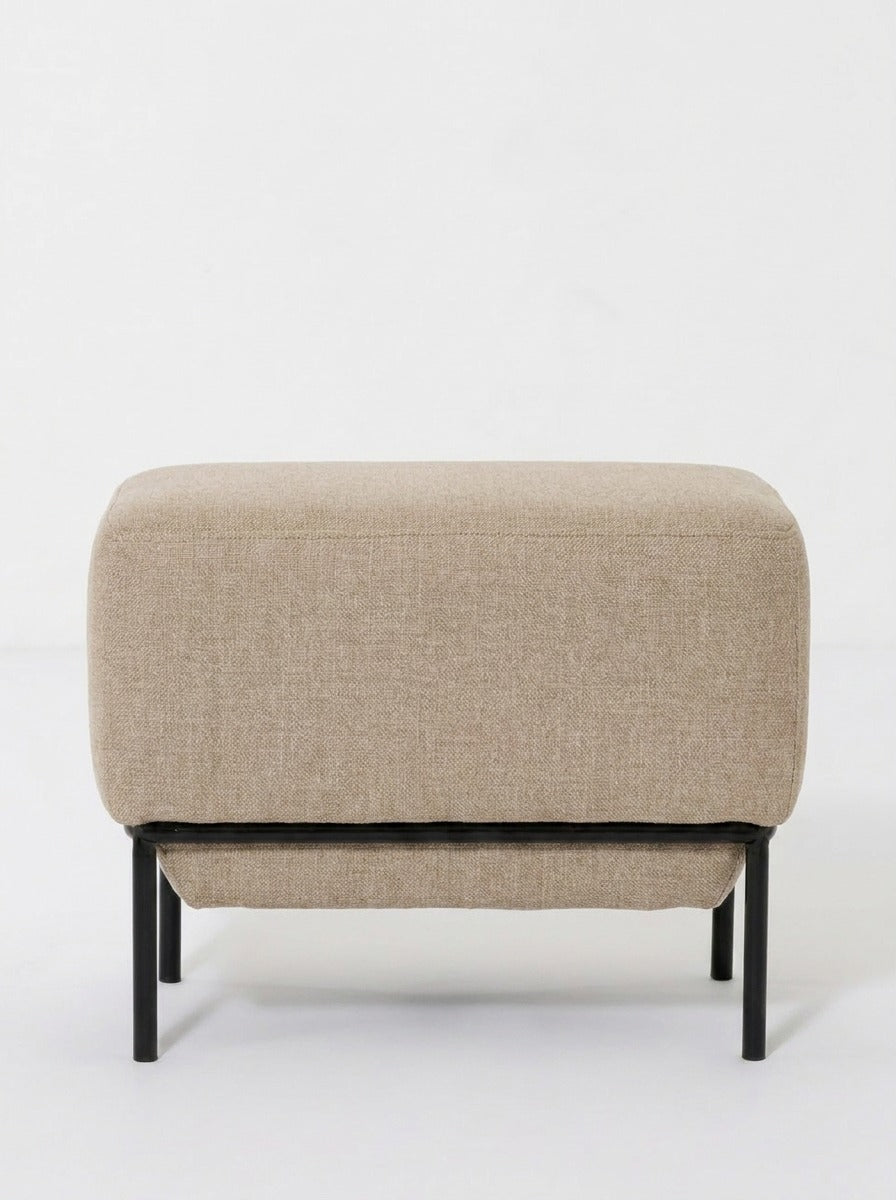 Lunis Taupe Compact Ottoman