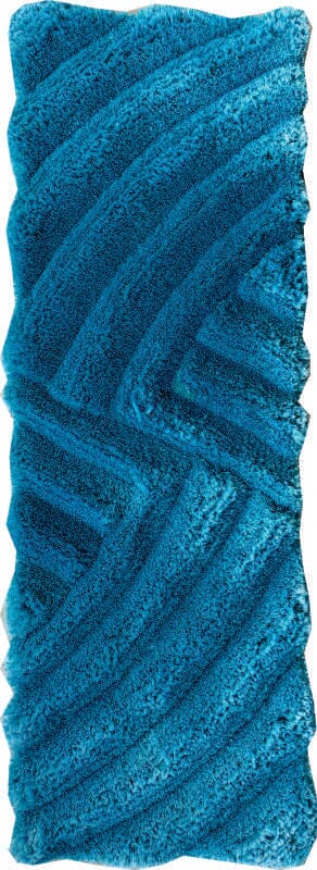 Turquoise Tranquility - Fluffy Shaggy Rug (2 Sizes) Table Tuft Shaggy RAM 60x180 CM 